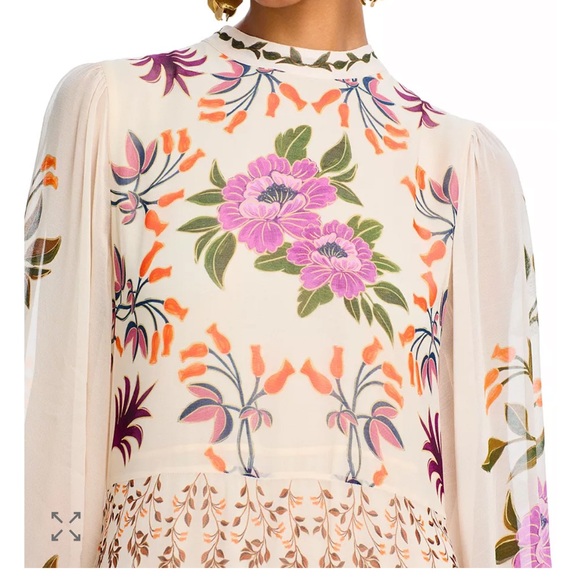 ♥️ FARM Rio Cream Winter Garden Ruffle Maxi Dress - Picture 3 of 11